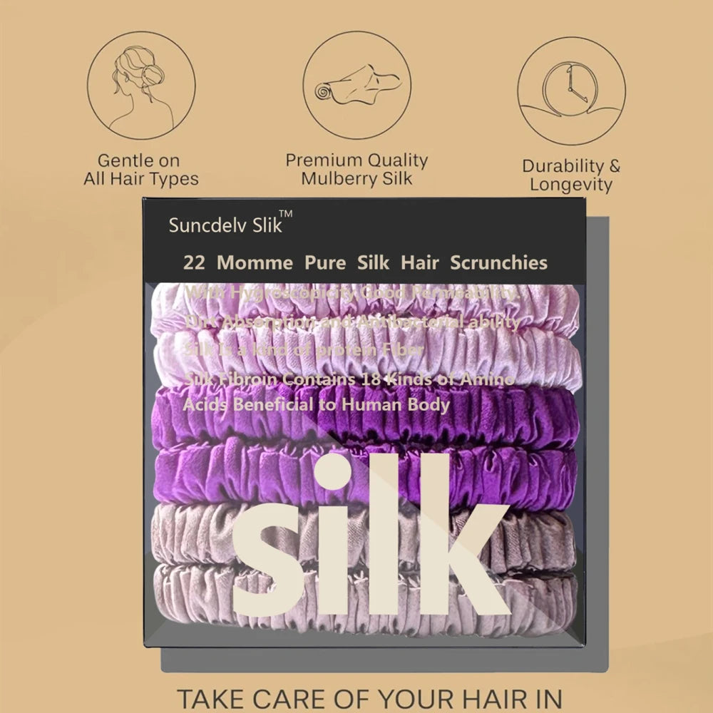 Pure Mulberry Silk Hair Scrunchie Set