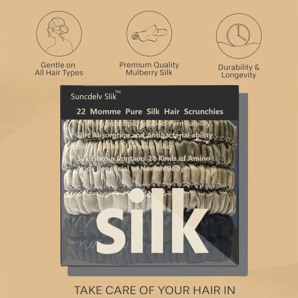 Pure Mulberry Silk Hair Scrunchie Set