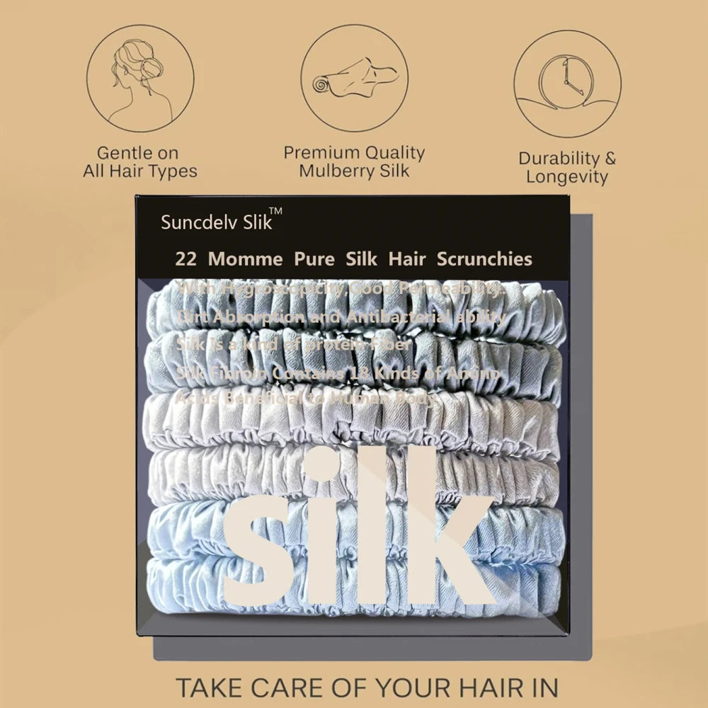 Pure Mulberry Silk Hair Scrunchie Set