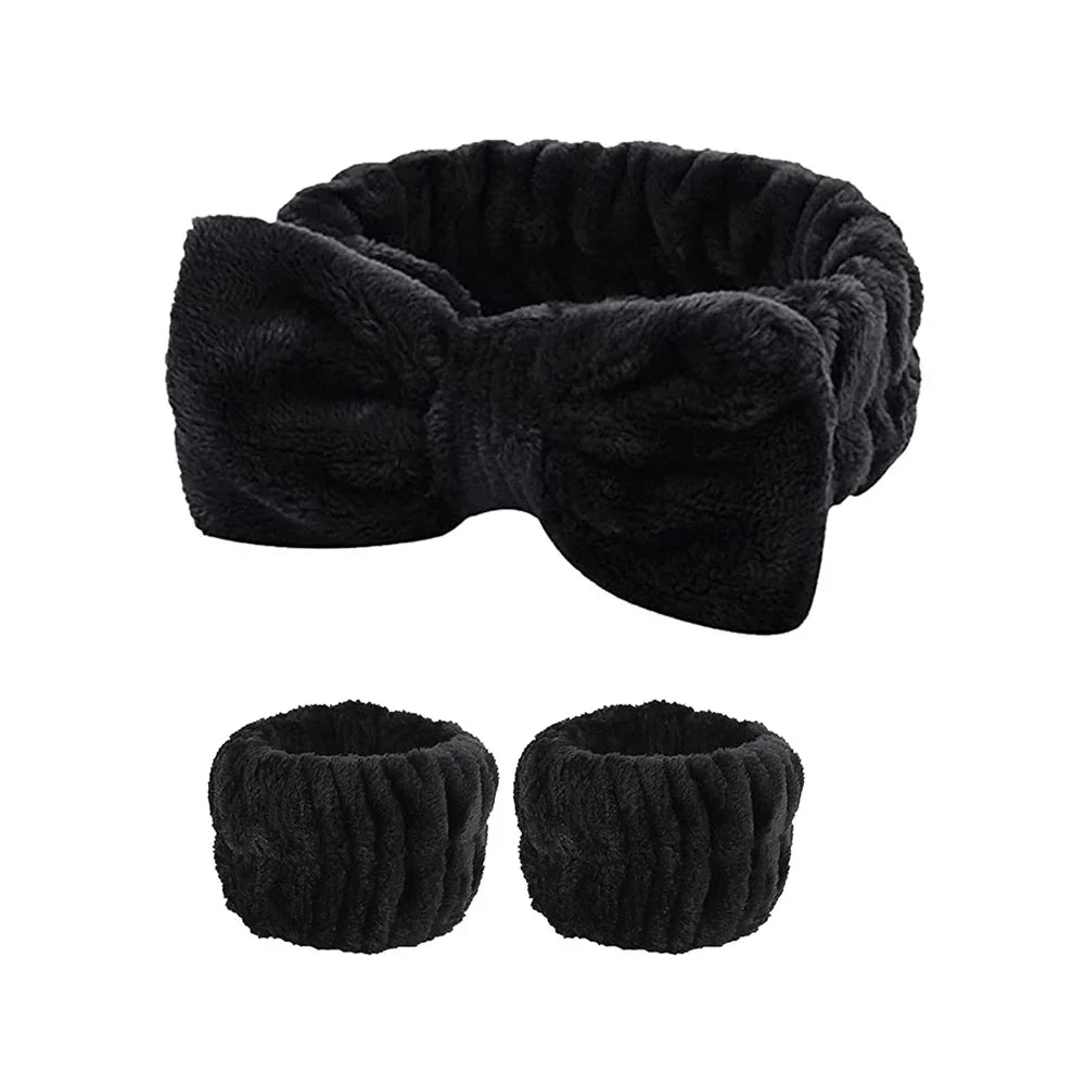 Cotton Spa Headband Wristband Set