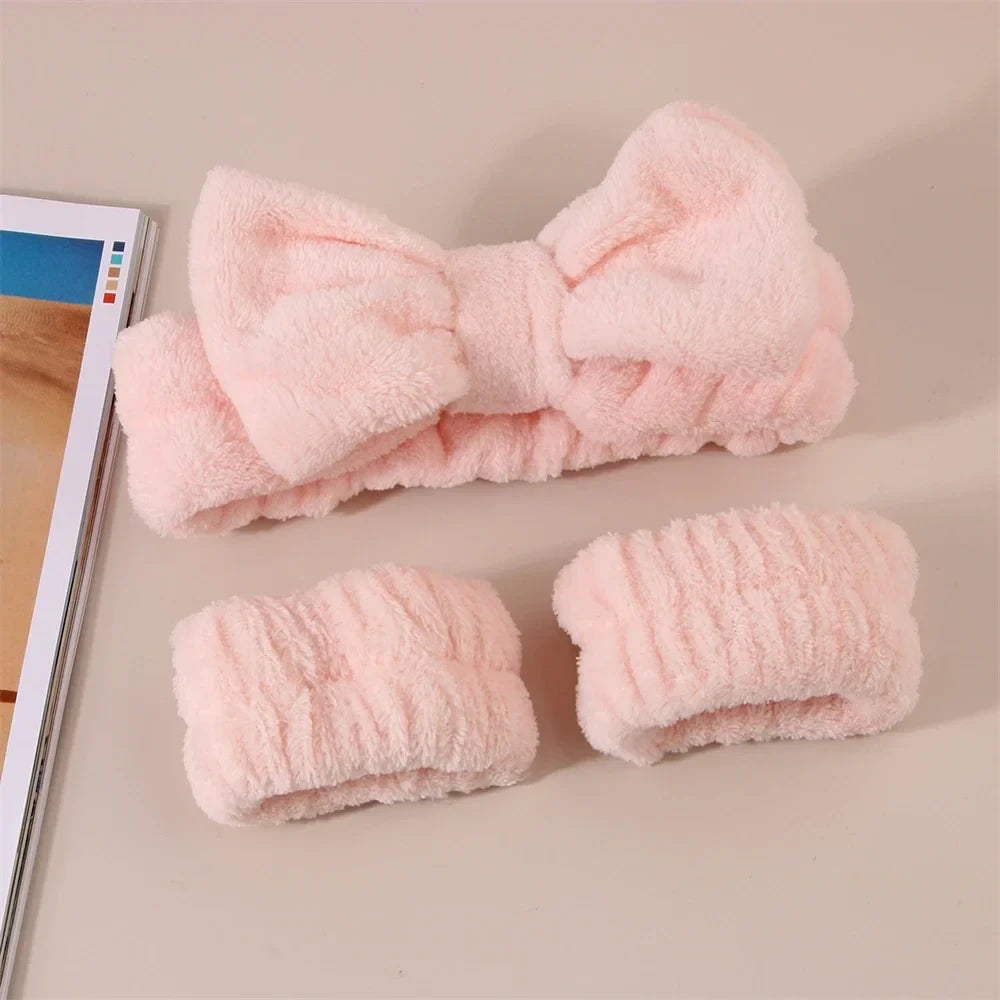 Cotton Spa Headband & Wristband Set