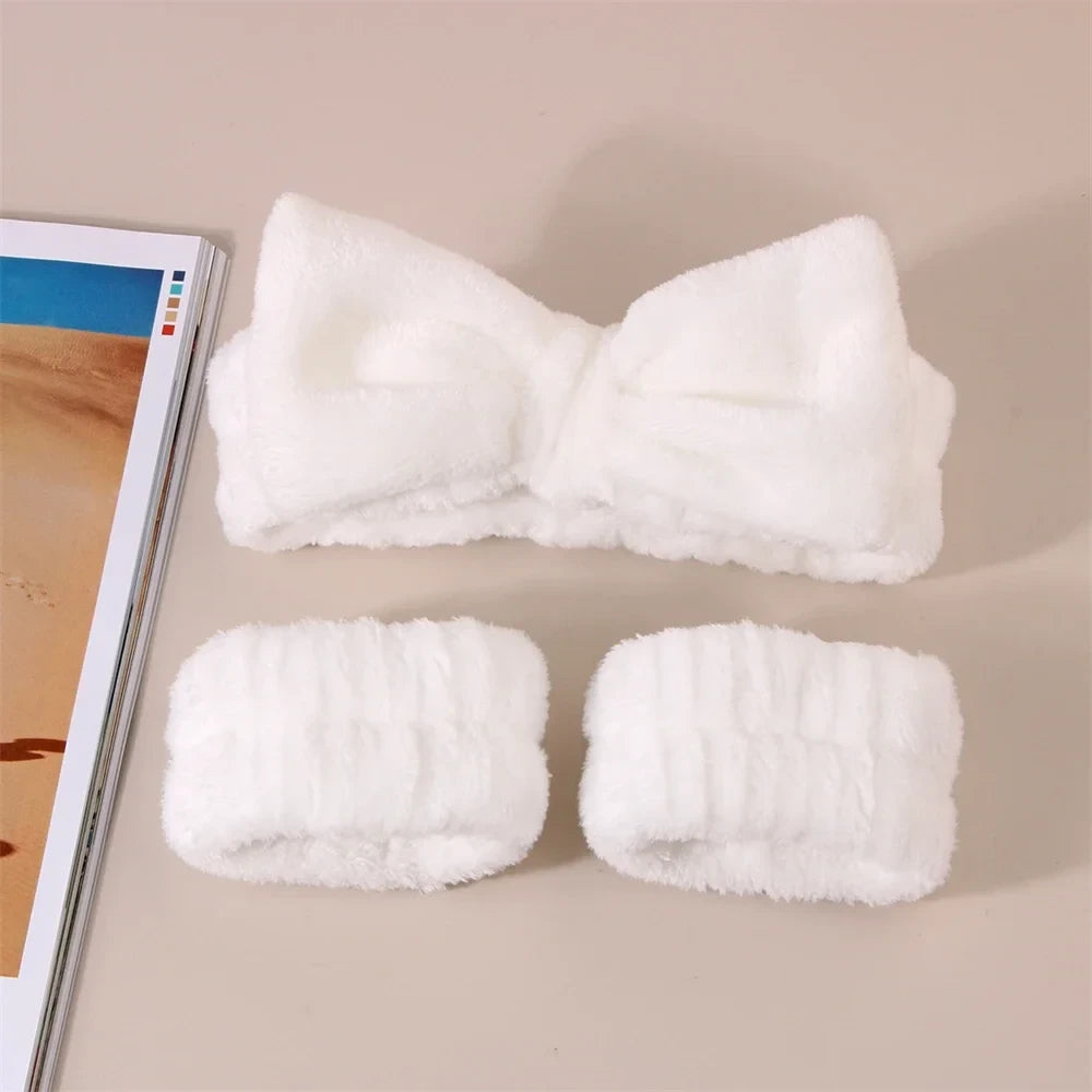 Cotton Spa Headband Wristband Set