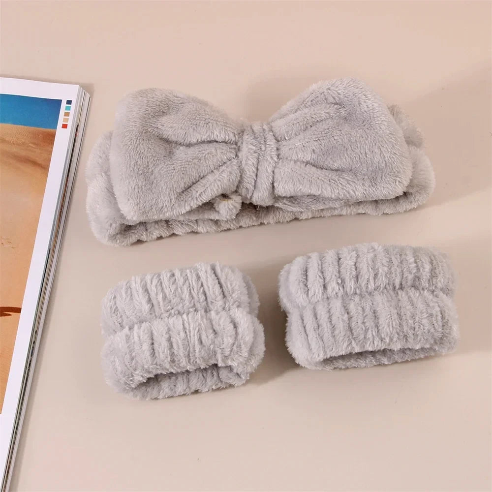 Cotton Spa Headband & Wristband Set