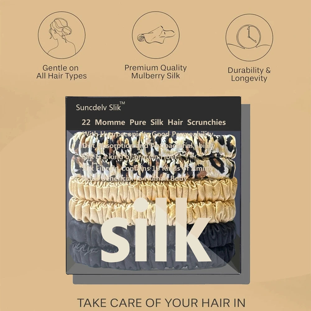 Pure Silk Hair Scrunchie Set