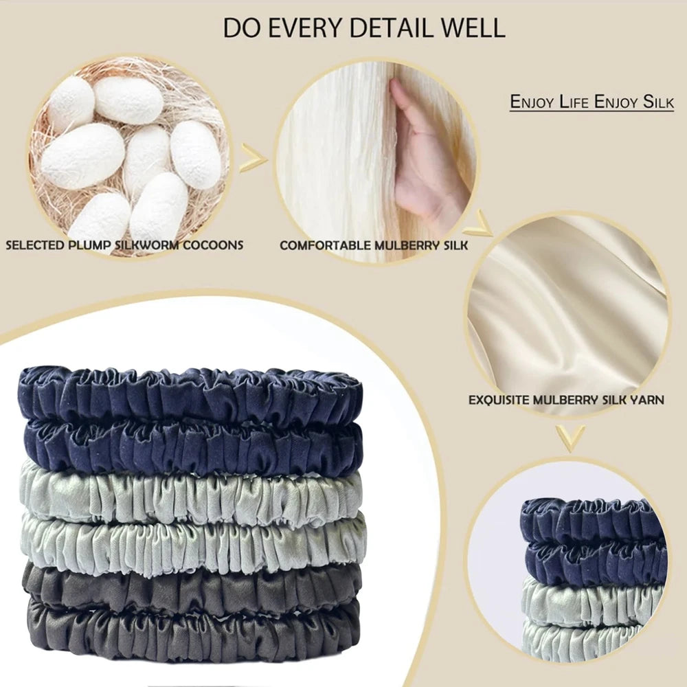 Pure Silk Hair Scrunchie Set