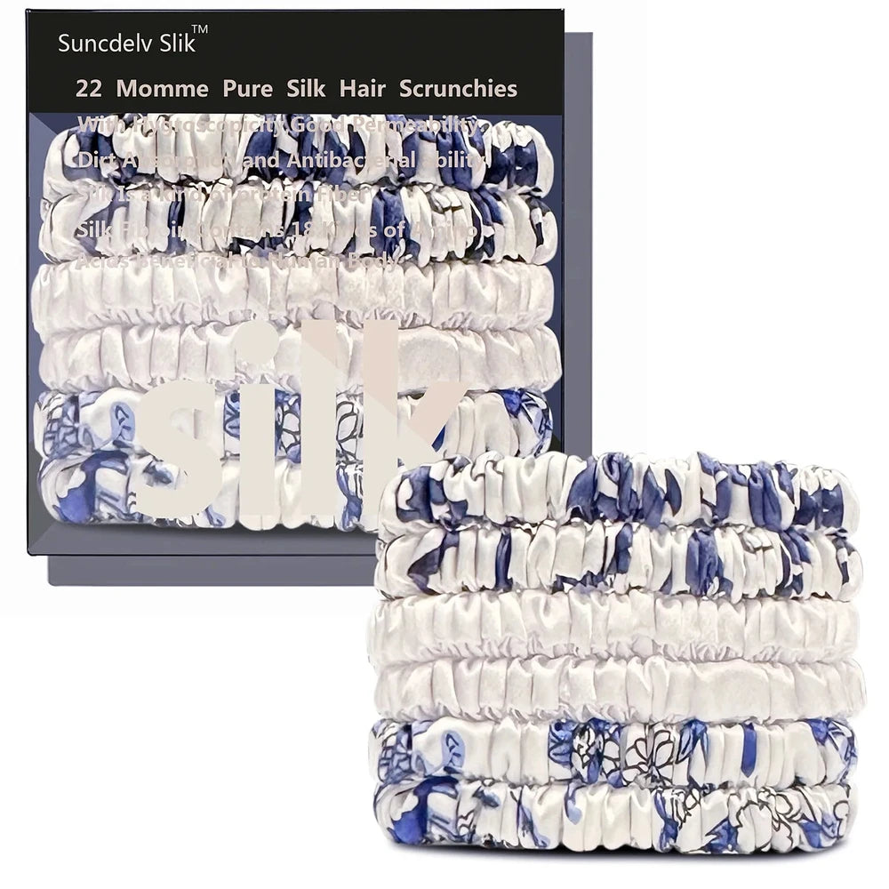Pure Silk Hair Scrunchie Set