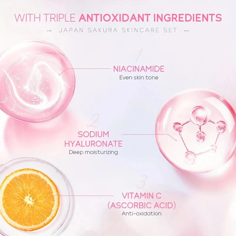 Essence Cream,Cherry Blossom Facial Moisturizer for Dry & Rough Skin,Anti Aging Face Lifting Nourishing Repair Collagen
