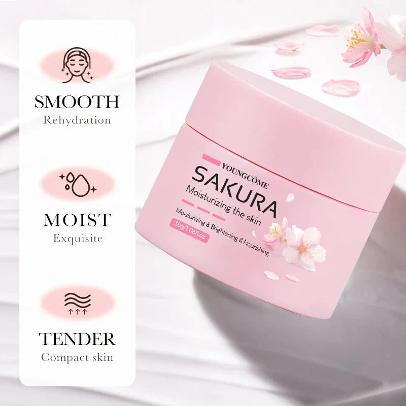 Essence Cream,Cherry Blossom Facial Moisturizer for Dry & Rough Skin,Anti Aging Face Lifting Nourishing Repair Collagen