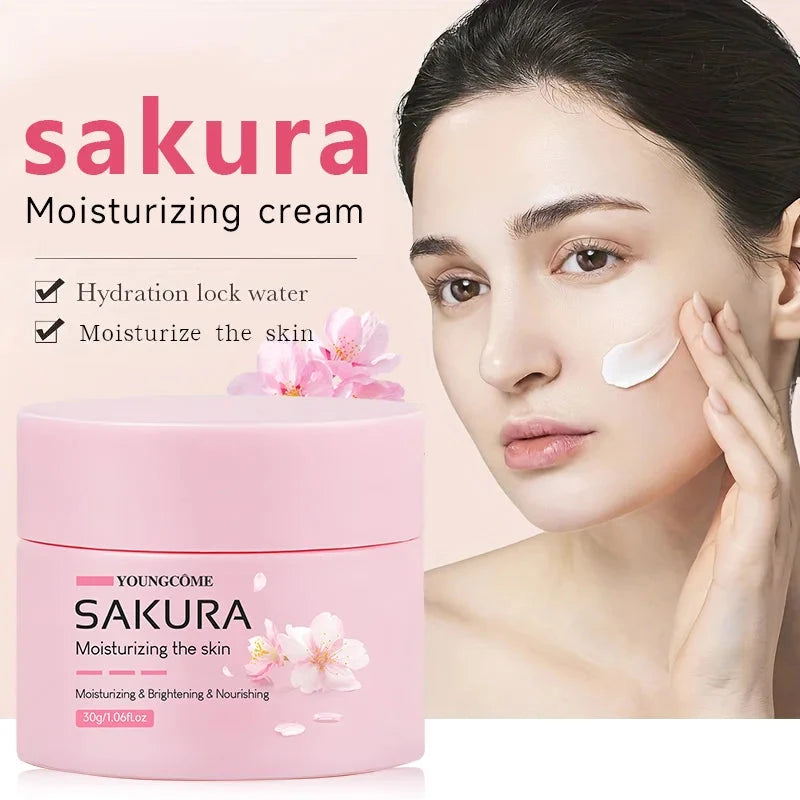 Essence Cream,Cherry Blossom Facial Moisturizer for Dry & Rough Skin,Anti Aging Face Lifting Nourishing Repair Collagen