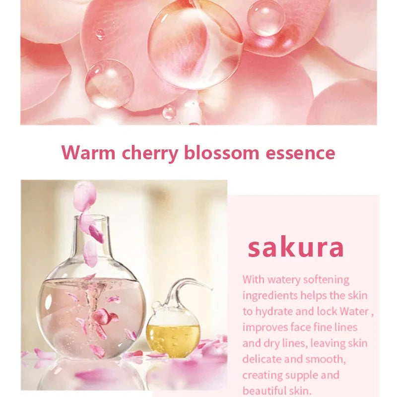 Essence Cream,Cherry Blossom Facial Moisturizer for Dry & Rough Skin,Anti Aging Face Lifting Nourishing Repair Collagen