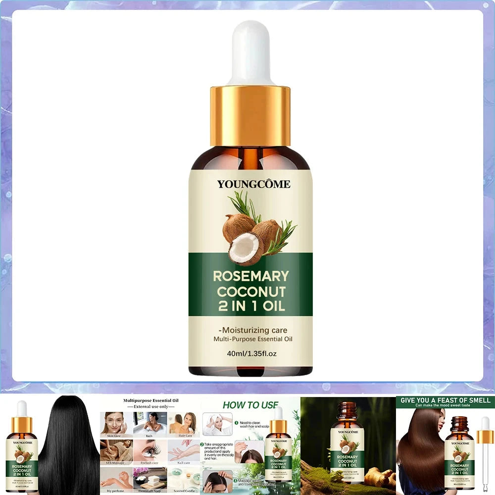 Rosemary Oil Hair Essential Coconut Oil Improve Hair Loss And Nourishes Strengthen Hair Roots Scalp Treatment Hair Care