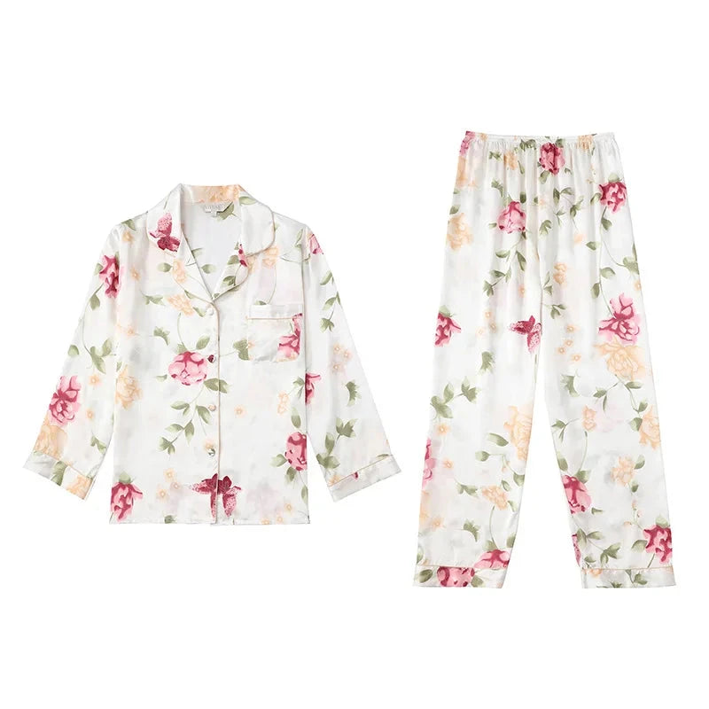Silk Print Pajama Set