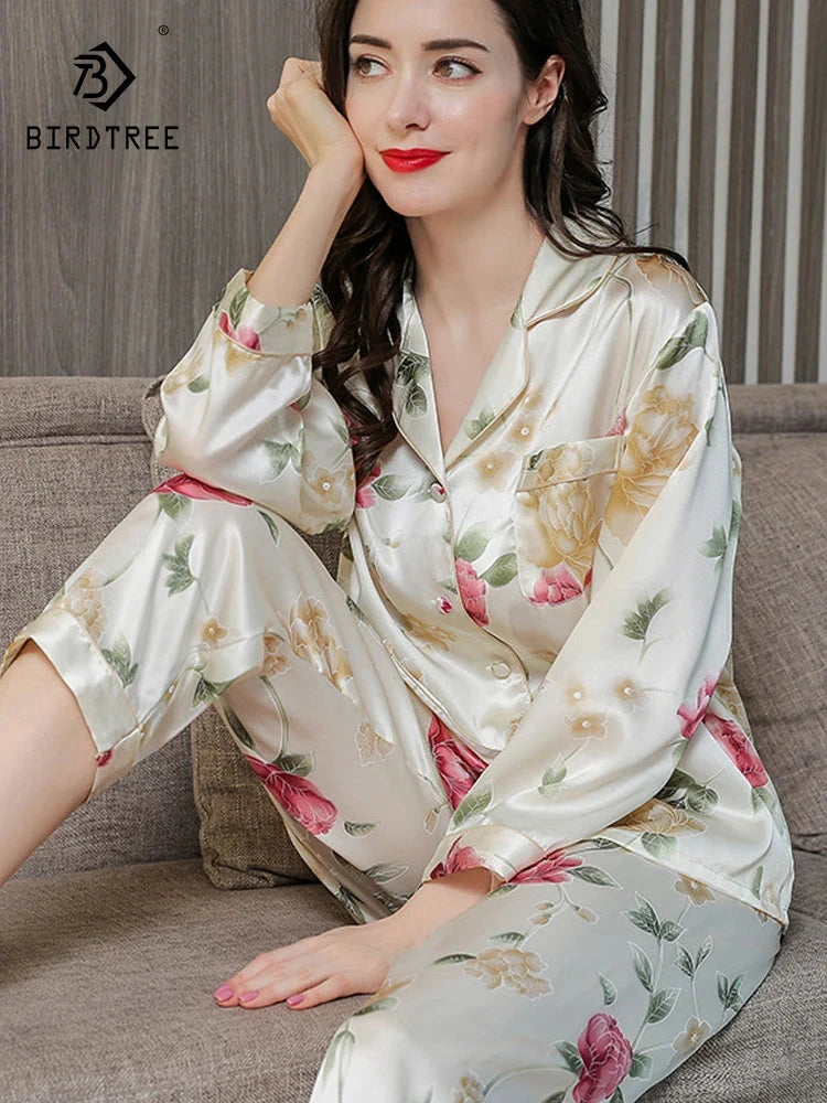 Silk Print Pajama Set