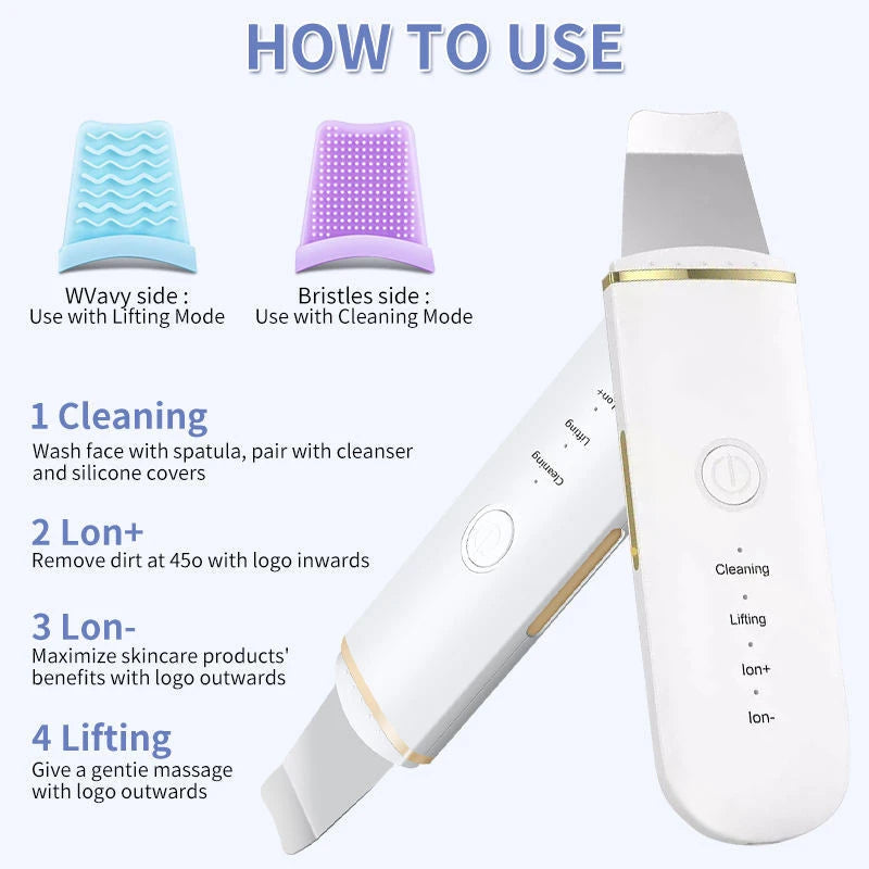 Ultrasonic Skin Scrubber Face Spatula
