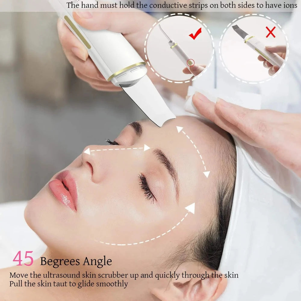 Ultrasonic Skin Scrubber Face Spatula