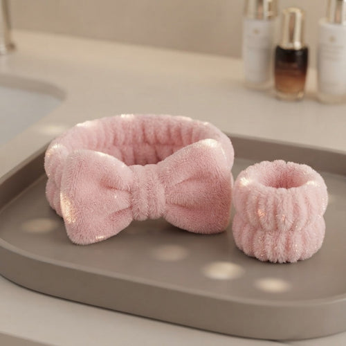 Cotton Spa Headband Wristband Set