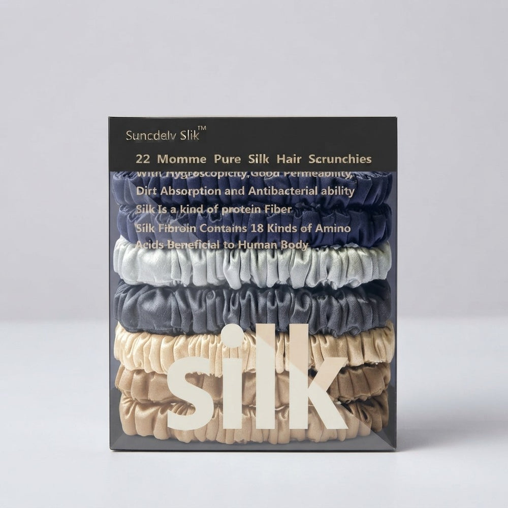 Pure Silk Hair Scrunchie Set